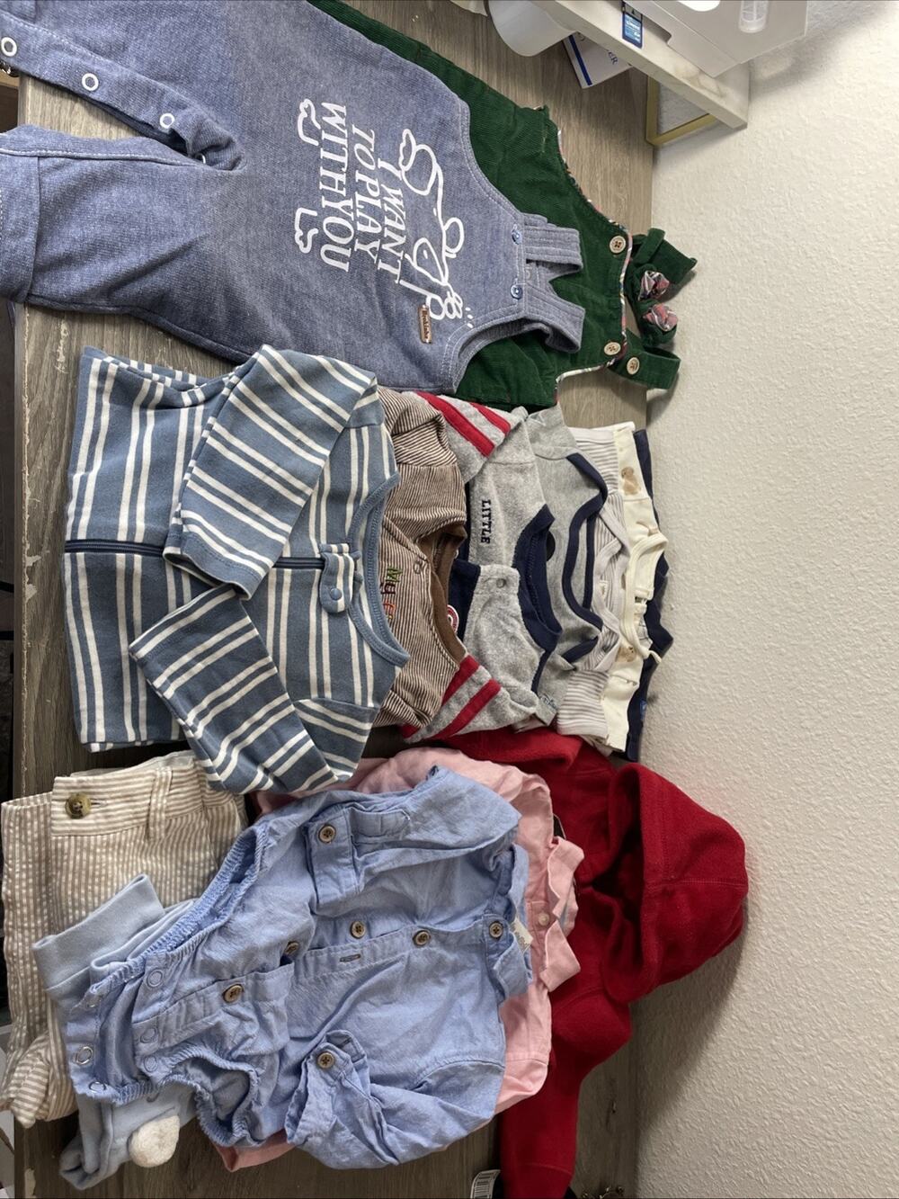 Baby Boy Clothing Lot 6-9 Months Corduroy Overalls Hoodie Dress Shirts 14pc